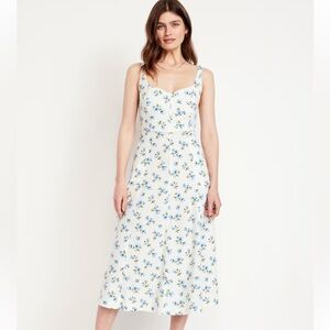 Old Navy Fit & Flare Sleeveless Linen-Blend midi dress